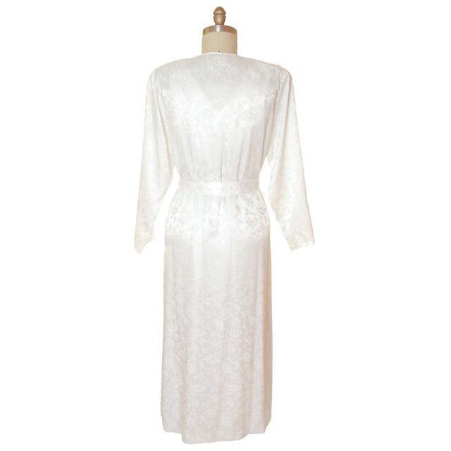 Vintage Eve Stillman White Satin Peignoir Set Med Large 1980s Women's Eve Stillman