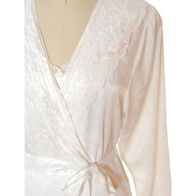 Vintage Eve Stillman White Satin Peignoir Set Med Large 1980s Women's Eve Stillman