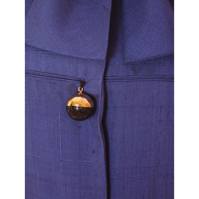 Vintage Sapphire Blue Dress Harvey Berin/ Karen Stark 1960s Big Brass Buttons + Belt Women's,New Arrivals Harvey Berin