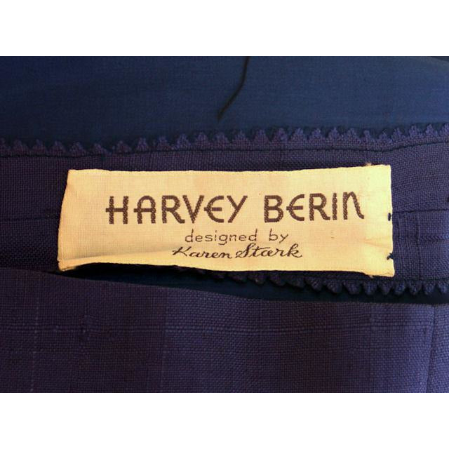 Vintage Sapphire Blue Dress Harvey Berin/ Karen Stark 1960s Big Brass Buttons + Belt Women's,New Arrivals Harvey Berin