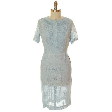 Vintage Pale Blue Sheer Day Dress Clayton 1950s Med - The Best Vintage Clothing
 - 1