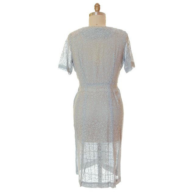 Vintage Pale Blue Sheer Day Dress Clayton 1950s Med Women's,On Sale The Best Vintage Clothing