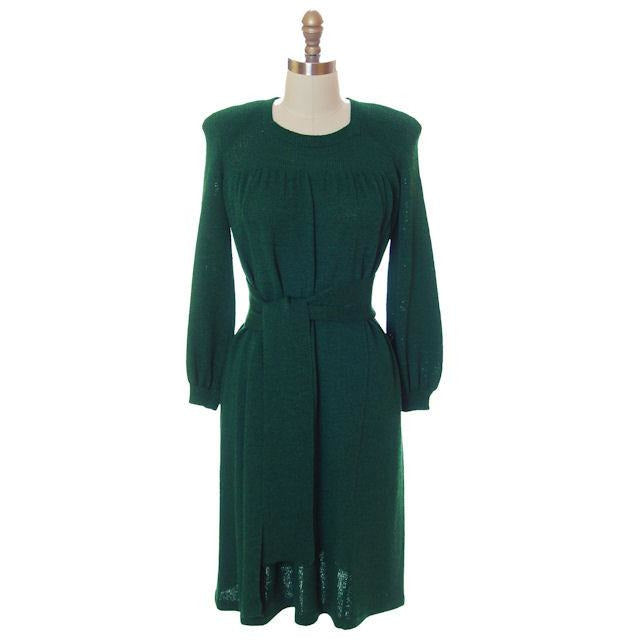 Vintage Green Knit Dress 1970s Adolfo Saks Fifth Ave Med - The Best Vintage Clothing
 - 1