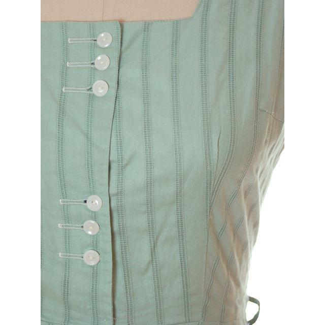 Vintage Ladies Day Dress Pale Green Cotton Cool Button Details 1950s Large Women's,New Arrivals The Best Vintage Clothing