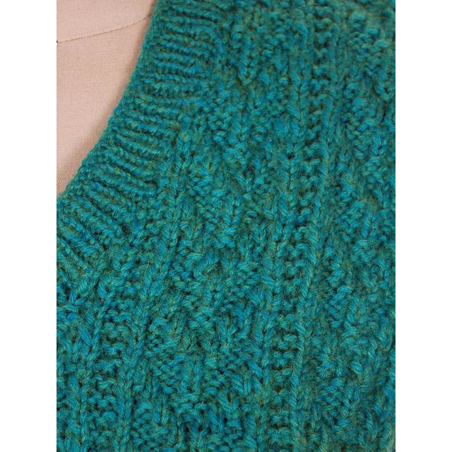 Vintage Sweater Vest V Neck Sleeveless Blue Green Hand Knit Wool 1960s On Sale,Women's The Best Vintage Clothing