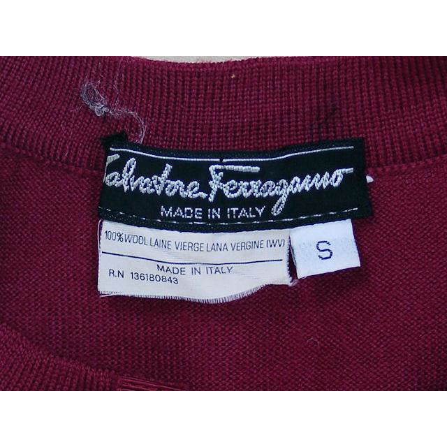 Classy Vintage Designer Ferragamo Sweater Womens Fine Wool Gold Accents 1980s Small On Sale,Women's Ferragamo