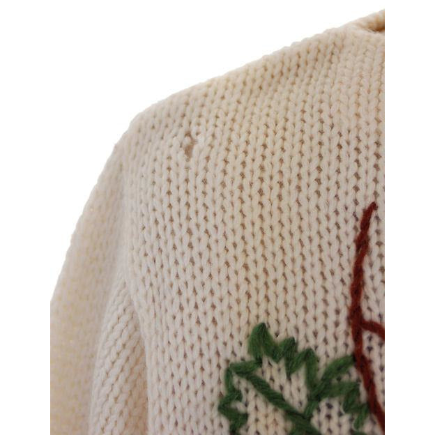 Vintage Sweater Fab 3D Embroidered Grapes 100% Wool 1960s Sz 38 Women's The Best Vintage Clothing