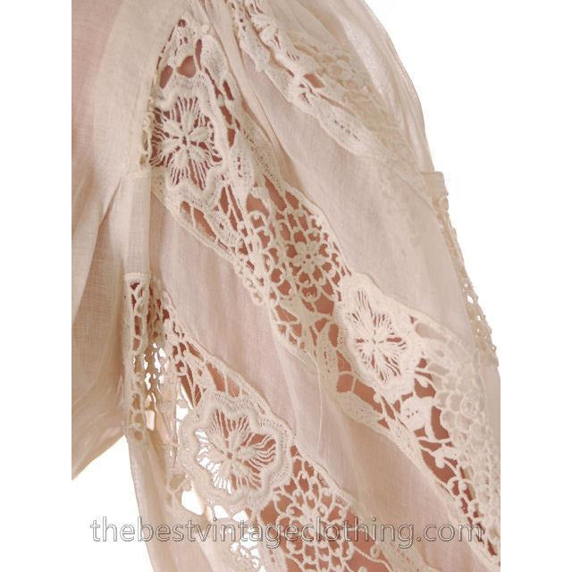 Vintage Blouse Amazing Leg O'Mutton Sleeves Rivoli Crystal Buttons 1940s Women's,New Arrivals The Best Vintage Clothing