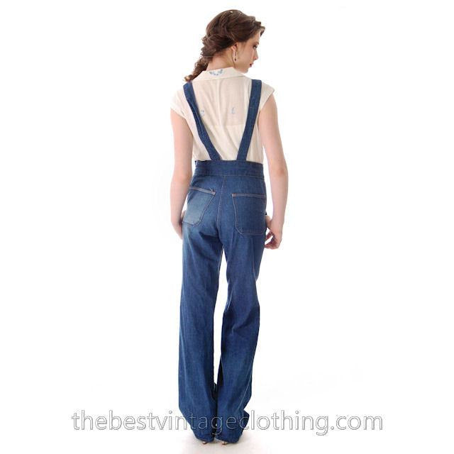 Vintage 1970s Overalls Blue Denim 100% Cotton Womens Large Women's,New Arrivals The Best Vintage Clothing