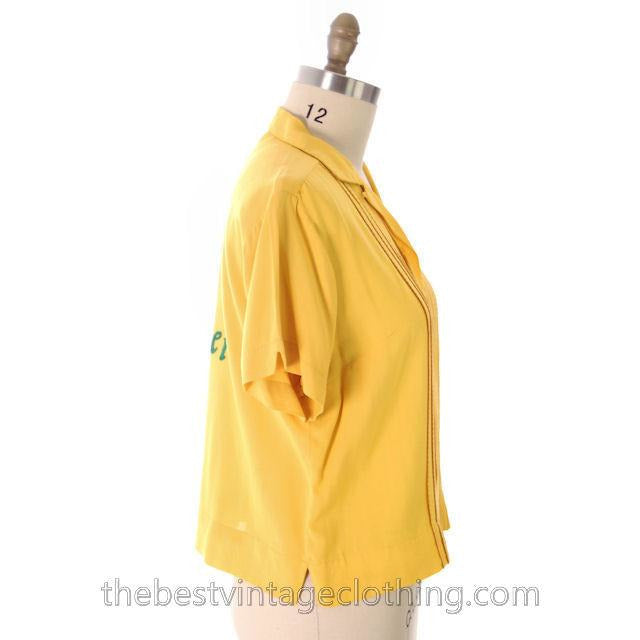 Vintage Rayon Ladies Bowling Shirt Evelyn 1950s Large Women's,New Arrivals vendor-unknown