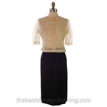 Vintage Black Wool Wrap Skirt Ruth Brooks 28 Waist  Classic - The Best Vintage Clothing
 - 1