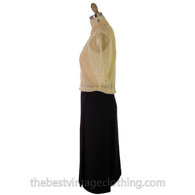 Vintage Black Wool Wrap Skirt Ruth Brooks 28 Waist Classic Women's,New Arrivals The Best Vintage Clothing
