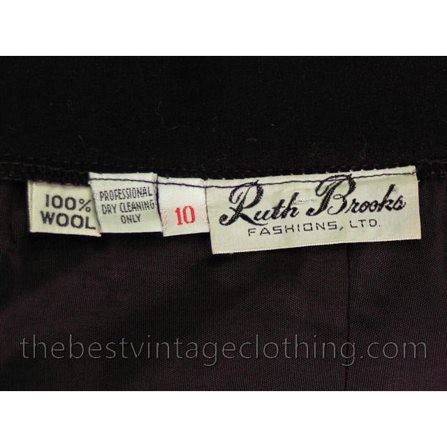 Vintage Black Wool Wrap Skirt Ruth Brooks 28 Waist Classic Women's,New Arrivals The Best Vintage Clothing
