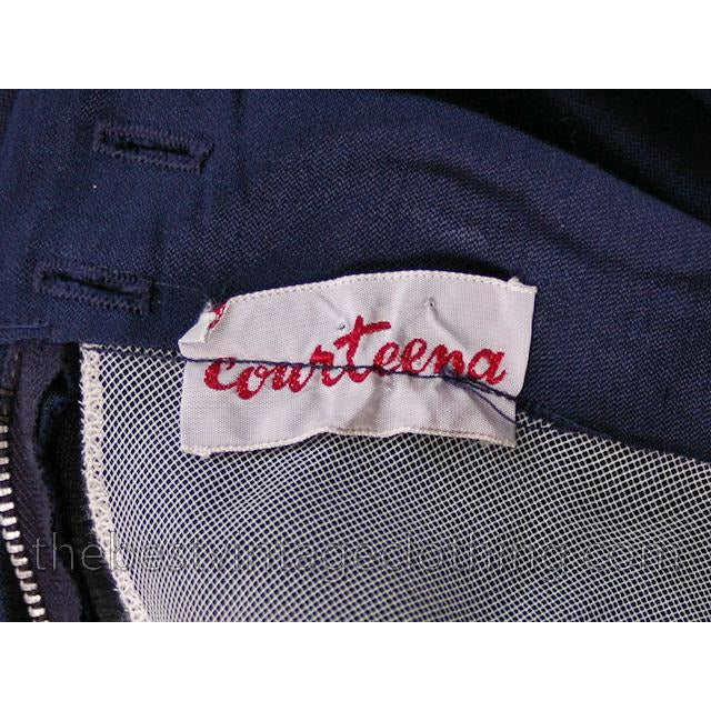 Vintage 1950s Skirt Navy Blue Fullish Courteena Small 26 Waist Women's,New Arrivals The Best Vintage Clothing