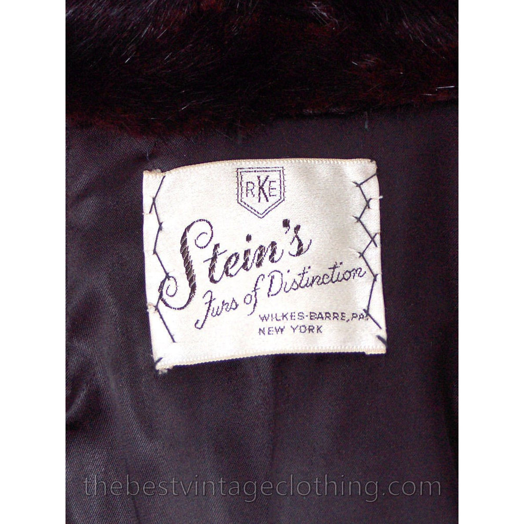 Womens FUR Coat Black Ranch Mink Trench Coat Zip Off Bottom Makes Stole 1970s The Best Vintage Clothing