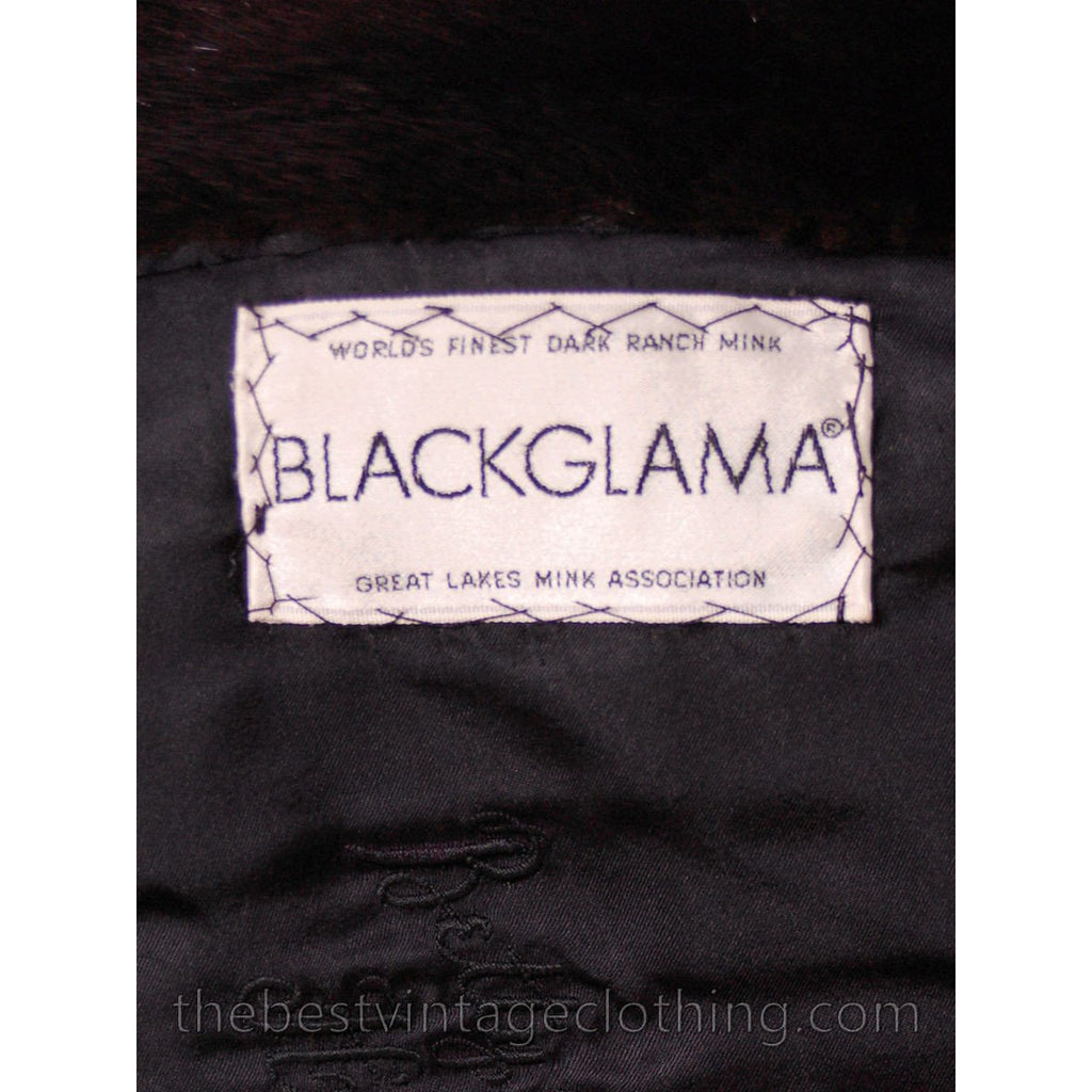 Vintage Black Ranch Mink Full Length Coat Blackglama Med- Large Stunning 44" Long The Best Vintage Clothing
