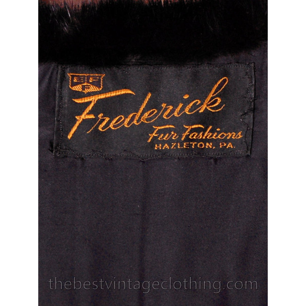 Vintage Black Ranch Mink Full Length Coat Blackglama Med- Large Stunning 44" Long The Best Vintage Clothing