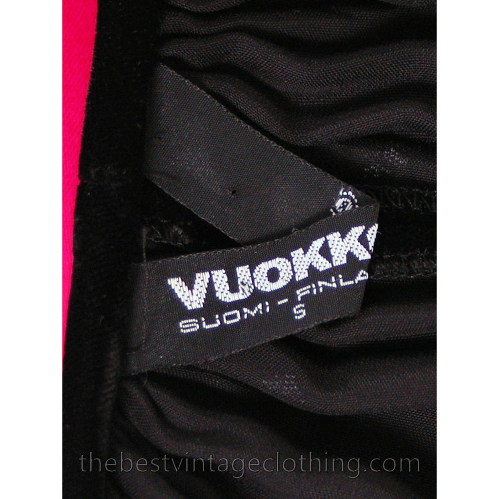 Stunning 1970s Vuokko Suomi Finland Black Velvet Gown Diamond Pattern 1930s Style S-L marimekko Vuokko