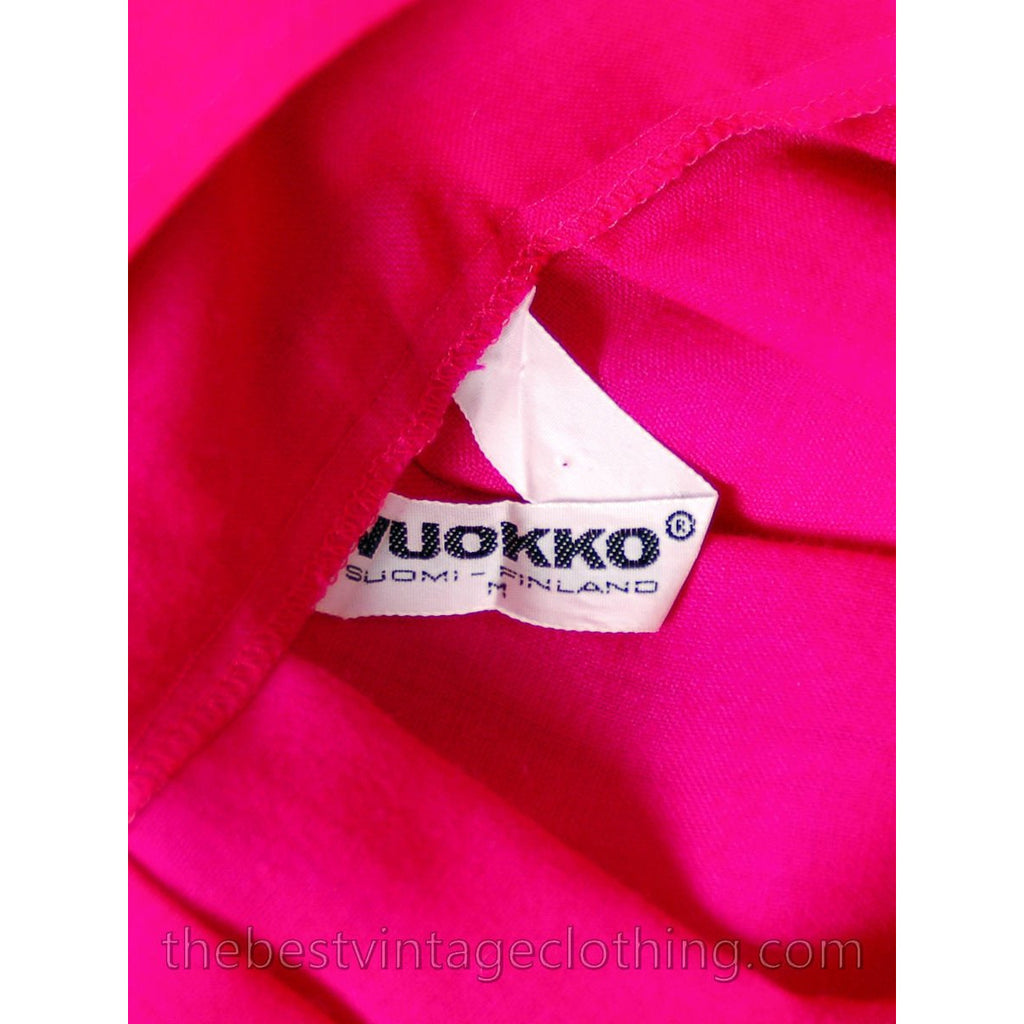 Stunning Vintage 1970s Vuokko Gown Fuchsia Pink Wool Voile Long Voluminous M marimekko The Best Vintage Clothing
