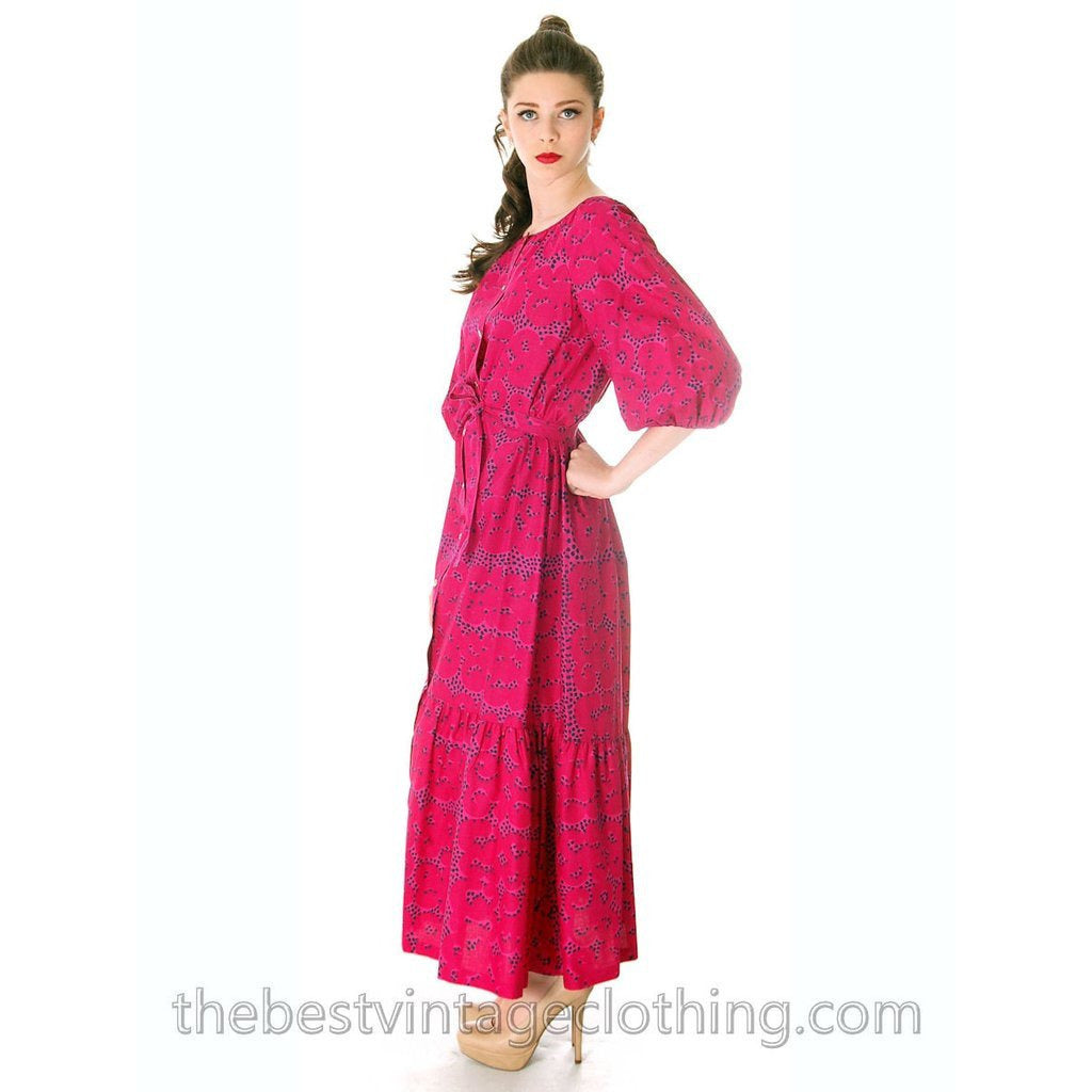 Rare 1963 Marimekko Love Letter Rakkauskirje Tarha Pattern Purple Blue Annika Rimala Vintage Maxi Dress 38/10 marimekko The Best Vintage Clothing