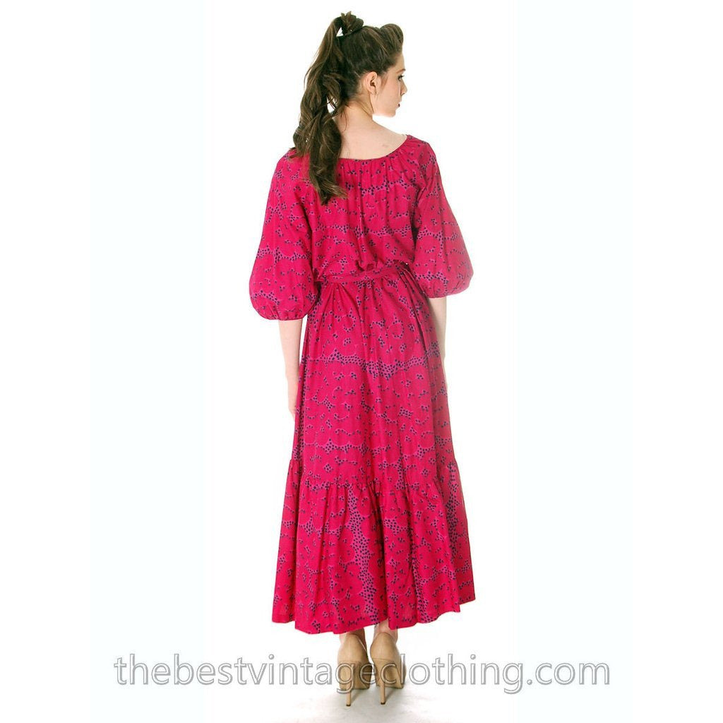 Rare 1963 Marimekko Love Letter Rakkauskirje Tarha Pattern Purple Blue Annika Rimala Vintage Maxi Dress 38/10 marimekko The Best Vintage Clothing