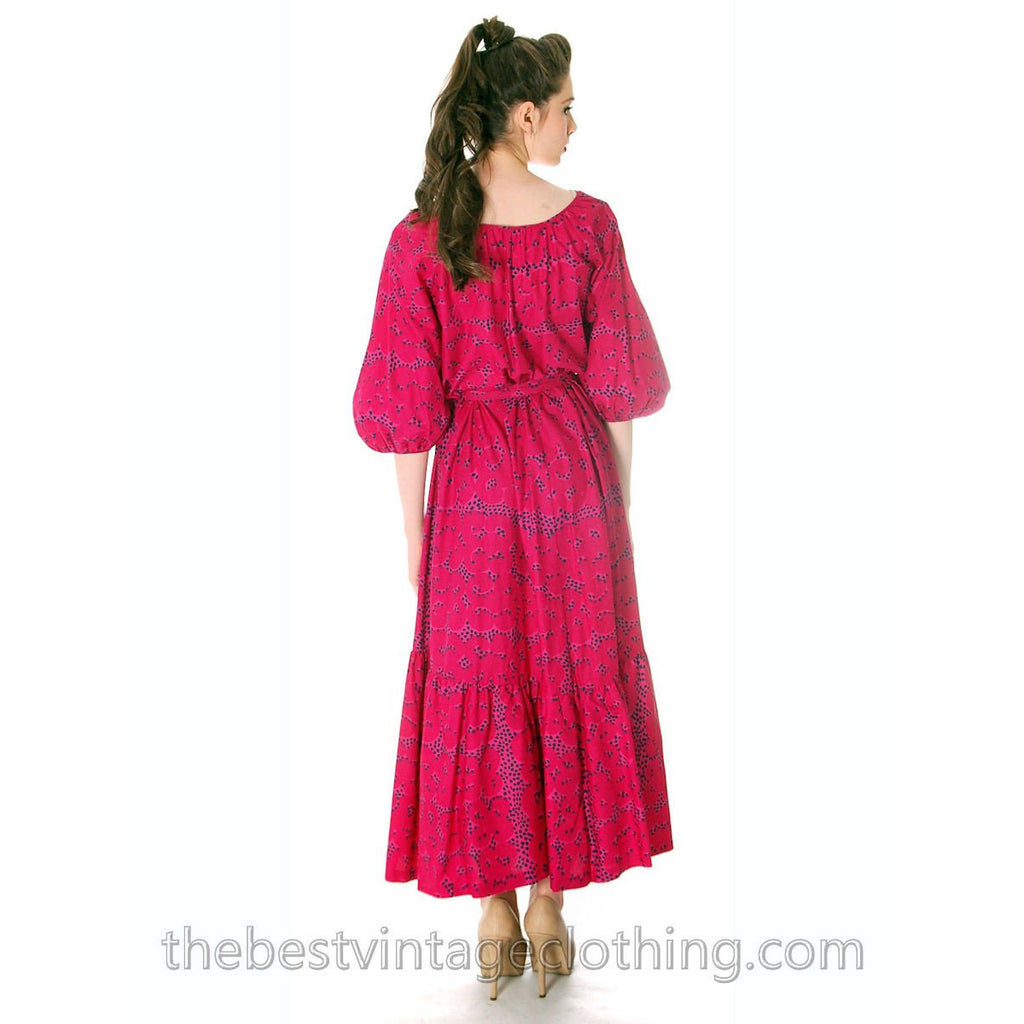 Layaway for Stella Rare Marimekko Rakkauskirje Love Letter Tarha Pattern Blue/Purple Annika Rimala Vintage Maxi Dress S/M marimekko The Best Vintage Clothing