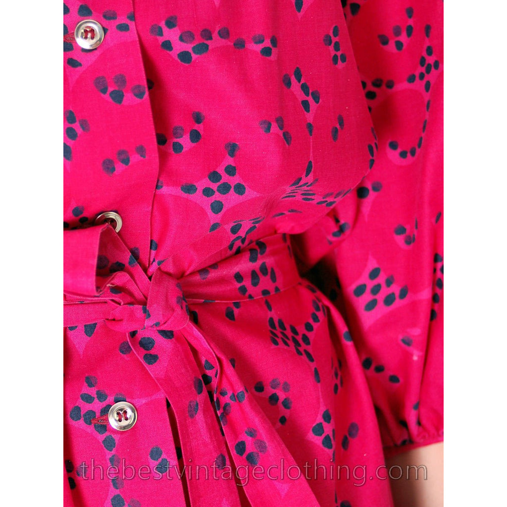 Rare Marimekko Love Letter Rakkauskirje Tarha Pattern Fuchsia Pink Annika Rimala Vintage Maxi Dress S-M 1970s-80s marimekko The Best Vintage Clothing