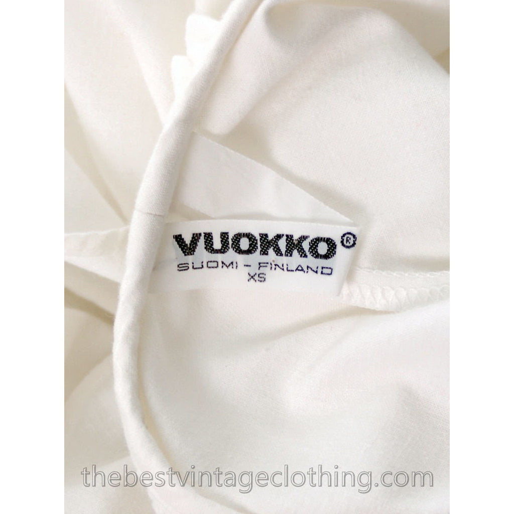 Fab Vintage Vuokko Designer Angel Sleeve Cape Gown White Cotton Wedding Tent Dress W Belt XS marimekko The Best Vintage Clothing