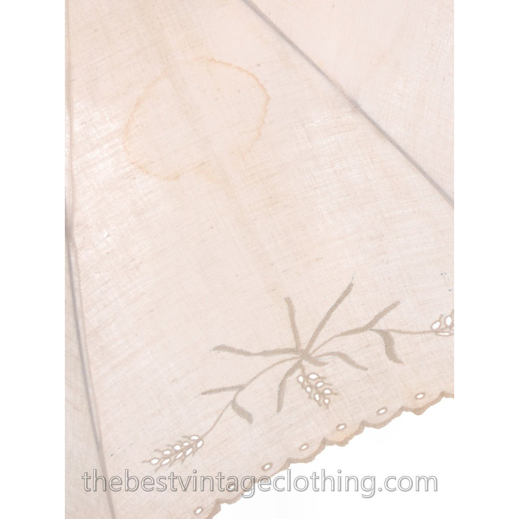 Antique Parasol White Linen Eyelet Victorian Bamboo Handle Excellent Condition parasol The Best Vintage Clothing