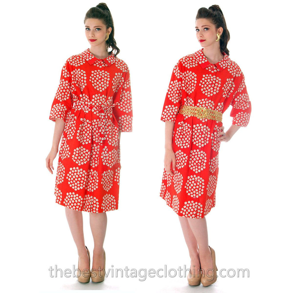 Vintage 1960s RARE Marimekko Puketti Dress Orange Print Original not Made  S M - The Best Vintage Clothing
 - 1