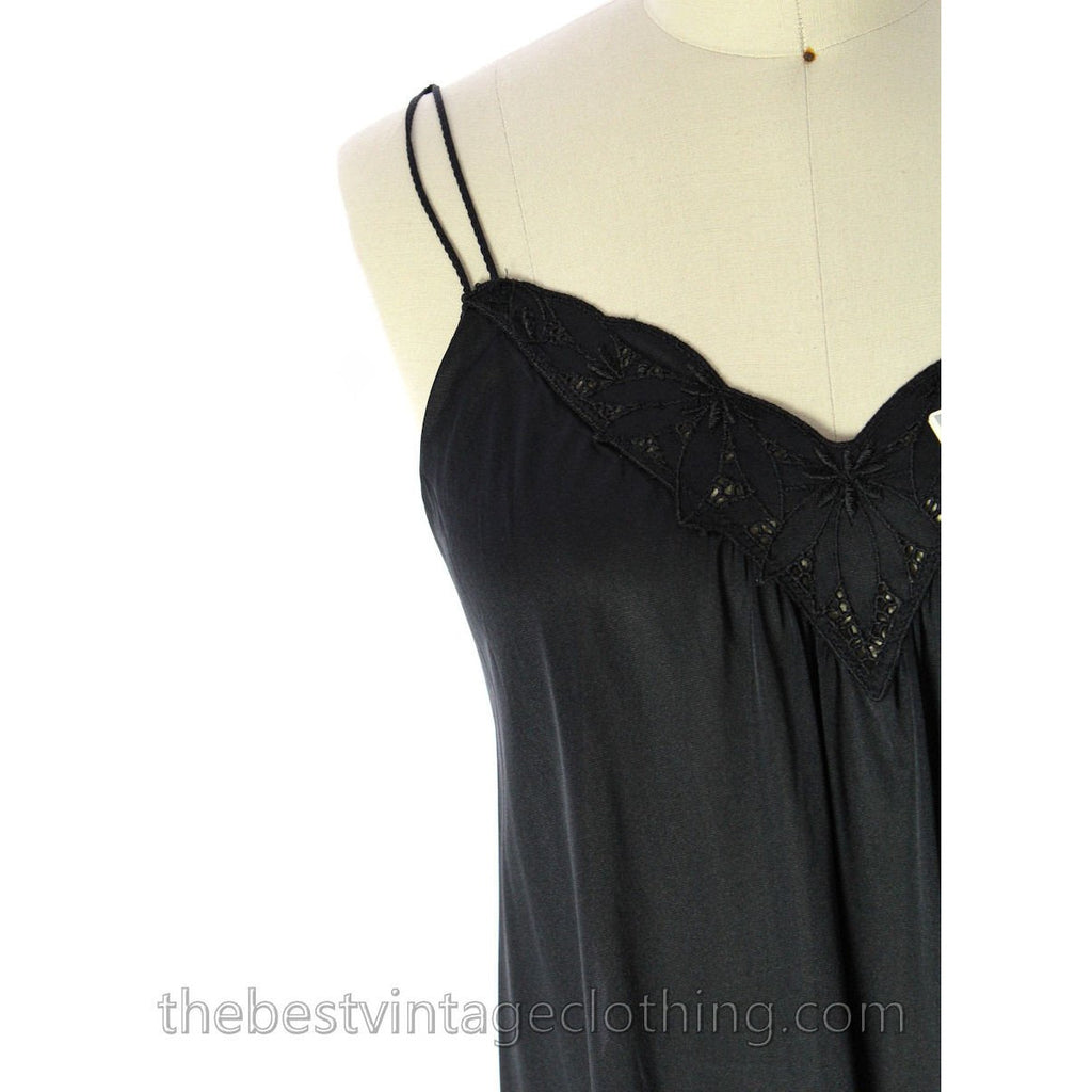Shadowline Lingerie Peignoir Vintage Black NWT Large 1960s Robe & Nightgown 100% Nylon lingerie The Best Vintage Clothing