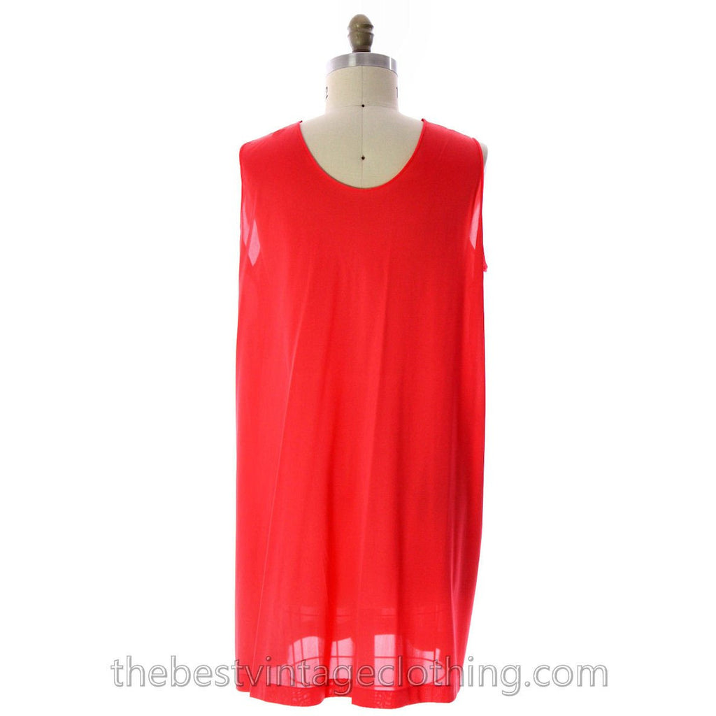 VTG Lorraine 3 PC Peignoir Hot Coral Nylon NWT Asian Influence 1950s Large lingerie The Best Vintage Clothing