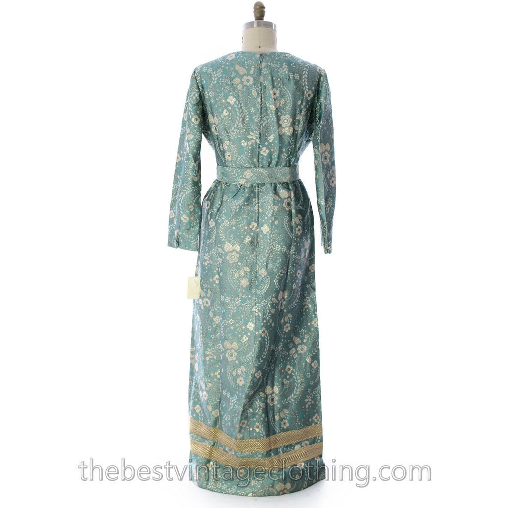 Harmay by St. AMOUR 1960's Ice Blue Metallic BROCADE Dress NWT L 44 Bust dress The Best Vintage Clothing