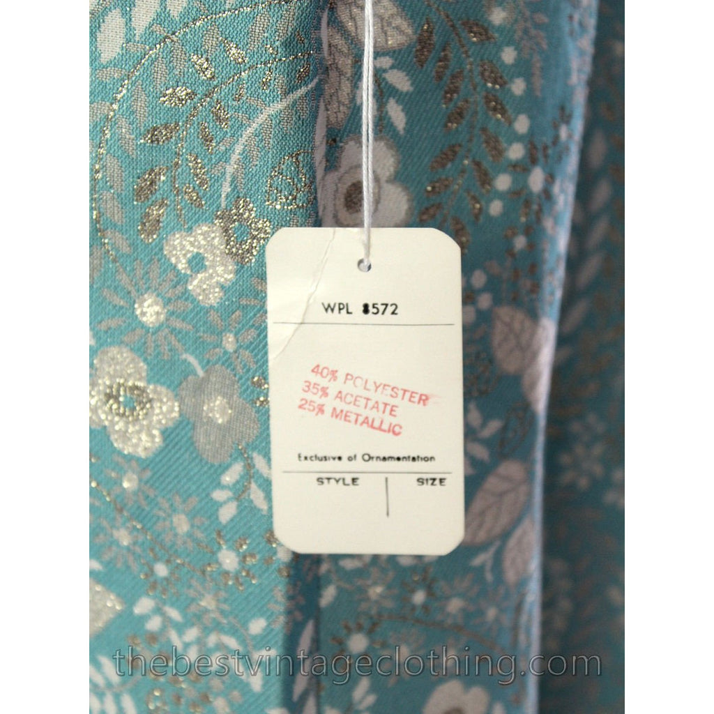 Harmay by St. AMOUR 1960's Ice Blue Metallic BROCADE Dress NWT L 44 Bust dress The Best Vintage Clothing