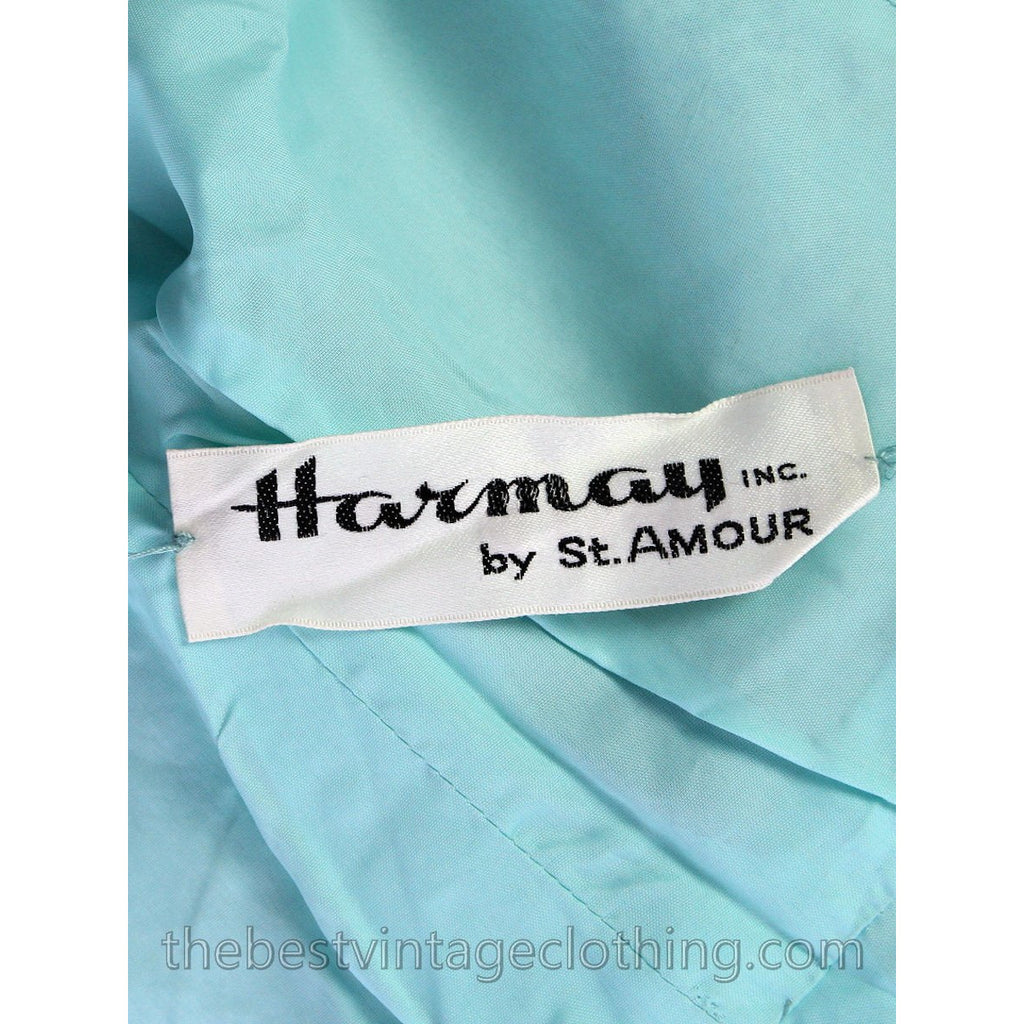 Harmay by St. AMOUR 1960's Ice Blue Metallic BROCADE Dress NWT L 44 Bust dress The Best Vintage Clothing