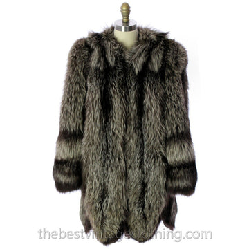 Silver Fox Coat Jacket Vintage 1940s Huge Shoulders Stunning Large  E.DiFulvio Furrier - The Best Vintage Clothing
 - 1