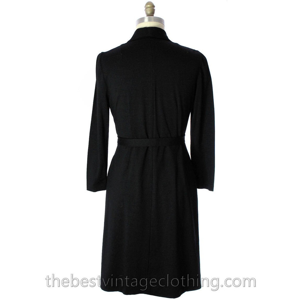 Luisa Spagnoli Vintage 50s RARE Dress Black Jersey Wool Beaded Shirt Dress Large VLV Rockabilly dress The Best Vintage Clothing