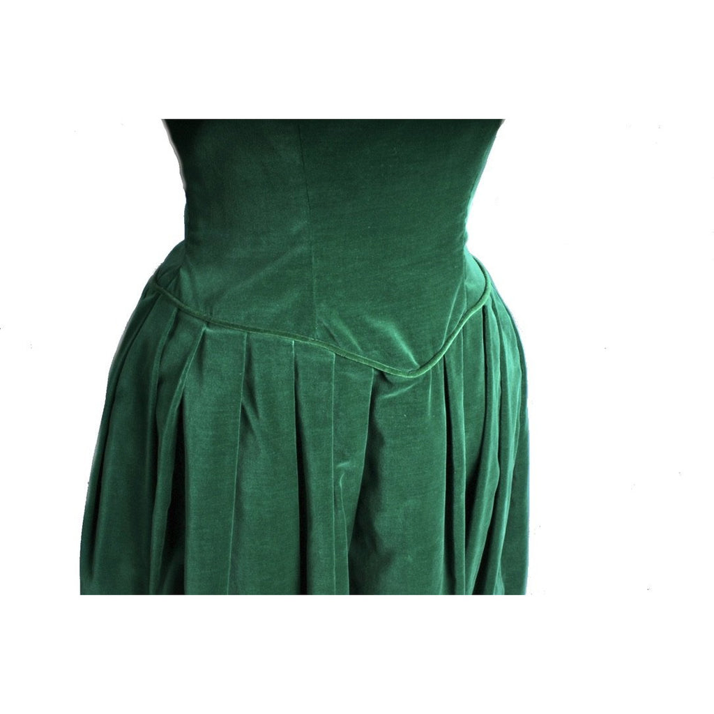 Retro 1950s Vintage Emerald Green Velvet Party Dress 1950S S Joy Time dress The Best Vintage Clothing