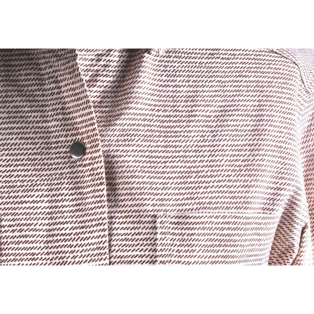 Vintage Vuokko Finnish Designer Shirt Brown & White Dash Stripes Sz 34 Late 1960s marimekko The Best Vintage Clothing