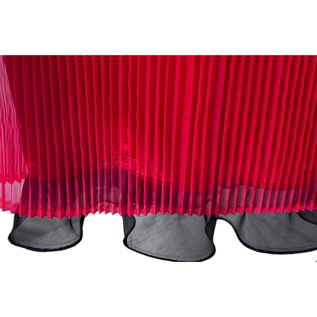 Vintage Skirt Red Pleated Nylon Chiffon 1940S Small 25" Waist Cart2cart The Best Vintage Clothing