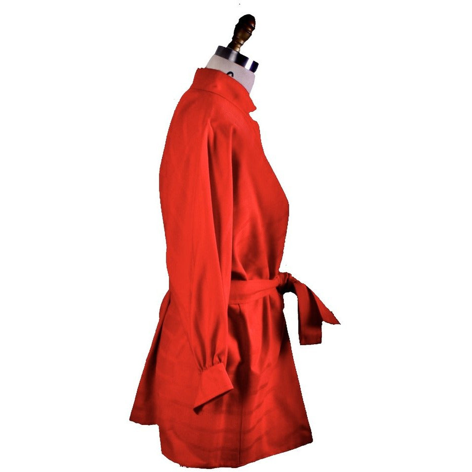 Vintage Vuokko Nurmesniemi Finland Orange Wool Tunic 1970s Womens S/M marimekko The Best Vintage Clothing