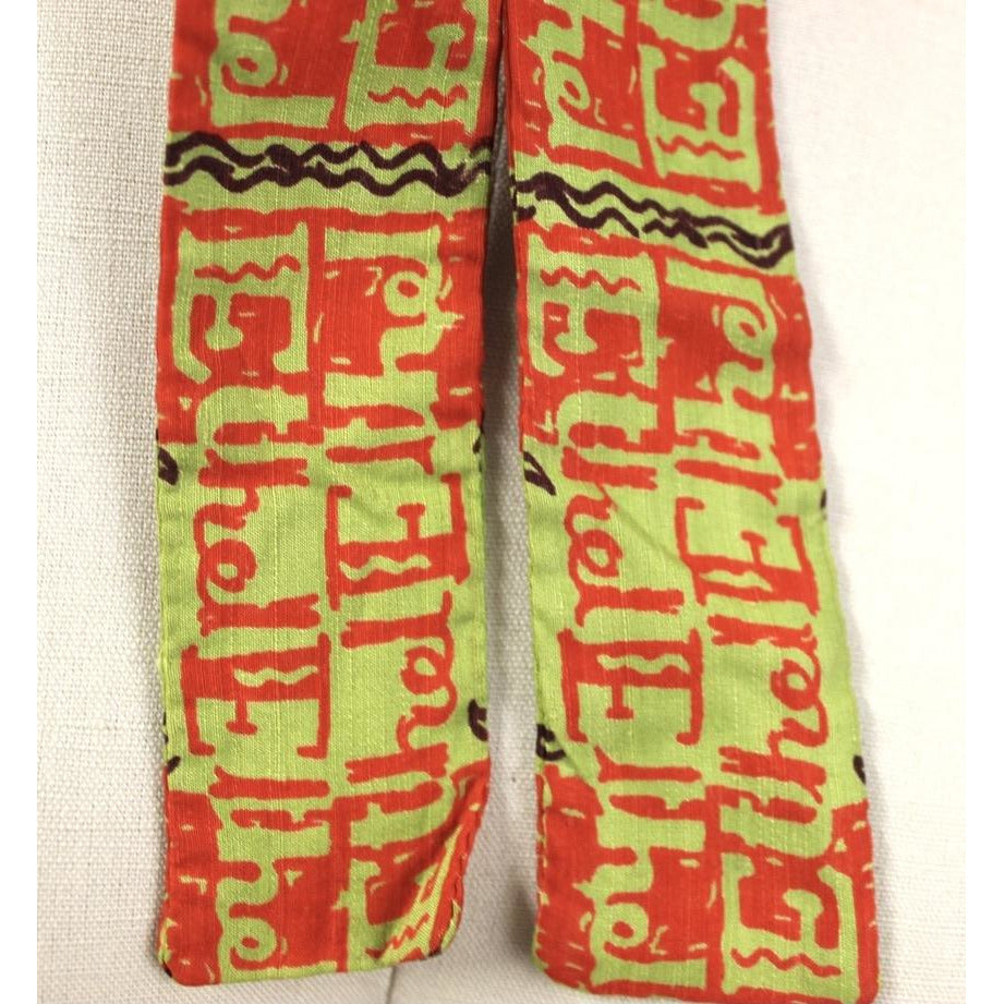 Ethel Lost Her Scarf Tie! 1950s Rayon Orange Green The Best Vintage Clothing