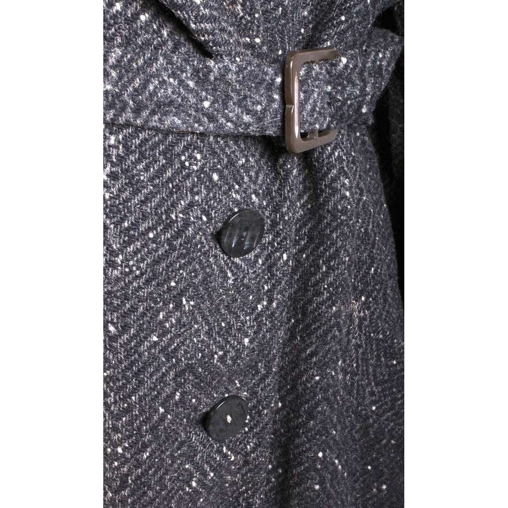 Womens 1920s Art Deco Coat Downton Miss Fisher Heavy Tweed Large Fur Trimmed The Best Vintage Clothing