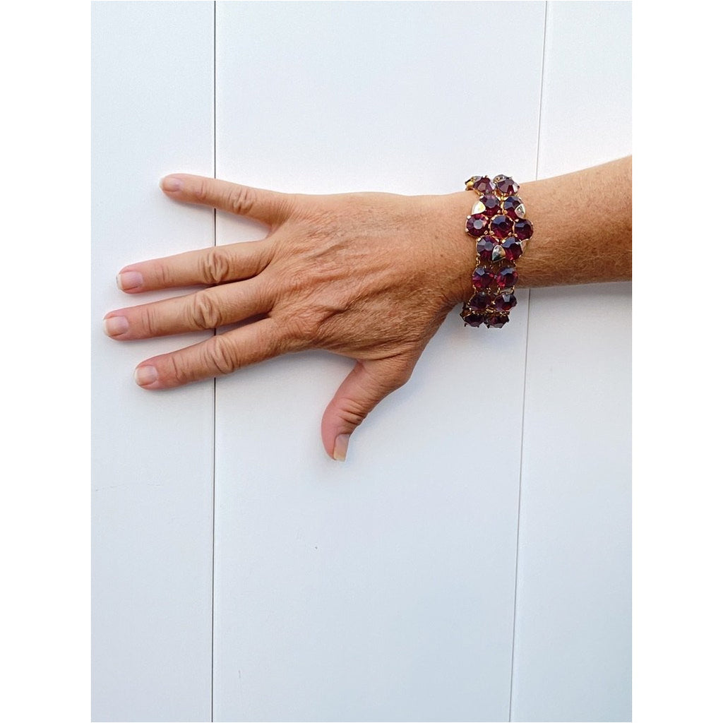 Vintage Amethyst Glass/Brass Bracelet/Brooch 1940S Revival Cart2cart The Best Vintage Clothing