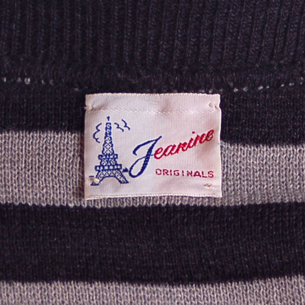 Vintage Striped Wool Vest 1950S Jeanine Gray/Black Women's The Best Vintage Clothing