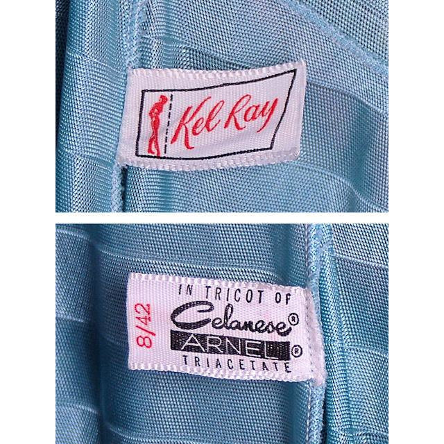 Vintage Nightgown Blue Striped Kel-Ray Tricot Striped 44" Bust 1940s Women's,New Arrivals Kel-Ray