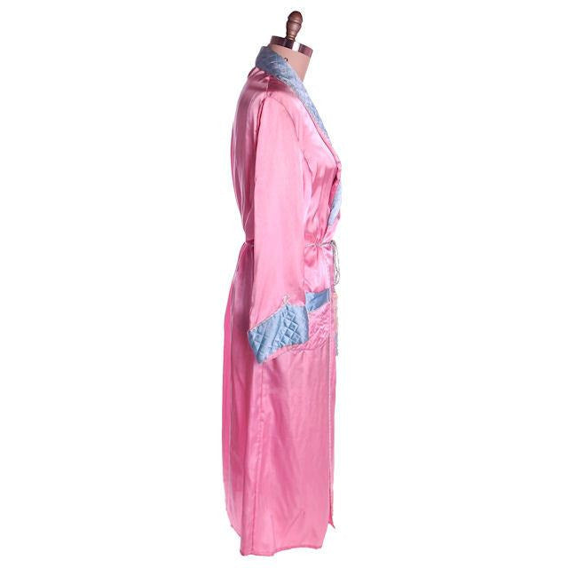 Vintage Ladies Robe Pink /Blue Rayon Satin 1940s Western Style M-L Women's,New Arrivals The Best Vintage Clothing