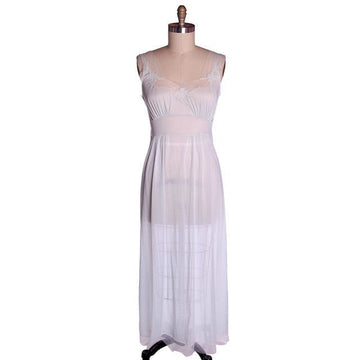 Vintage Nightgown Pale Blue Nylon Peek-A-Boo Yoke Saab Lingerie 1940s 34 - The Best Vintage Clothing
 - 1