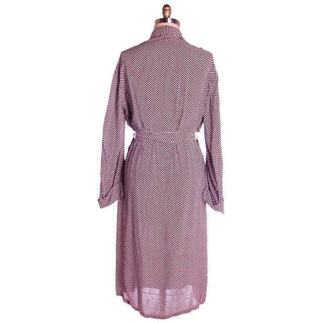 Vintage Unisex Rayon Robe Polka Dot Marvin-Tex 1940s Maroon M-L Women's,Men's Vintage,New Arrivals The Best Vintage Clothing