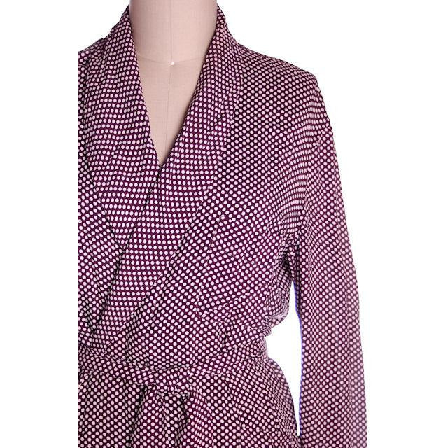 Vintage Unisex Rayon Robe Polka Dot Marvin-Tex 1940s Maroon M-L Women's,Men's Vintage,New Arrivals The Best Vintage Clothing